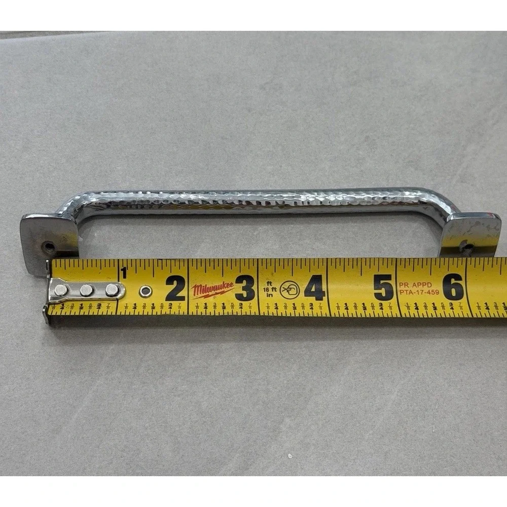 Pottery Barn Polished Nickel Hammered Metal Bar Pull Cabinet Drawer Handles NWOT